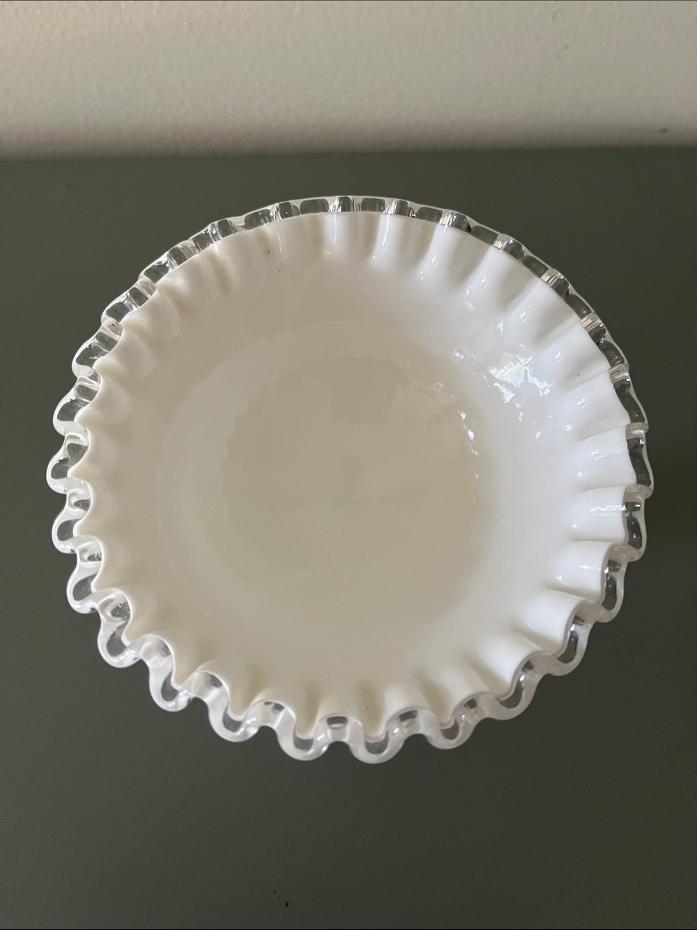 Vintage Fenton Silver Crest Milk Glasses Compote or Candy Dish - Picture 3 of 6
